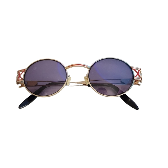 PALOMA PICASSO x VINTAGE 8410 290 Gold rim glasses 90s round sunglasses - Picture 8 of 16
